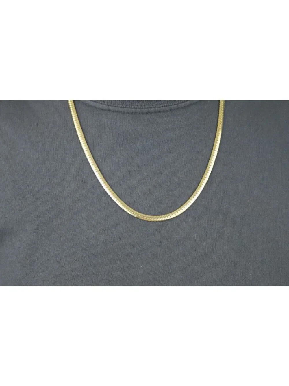 Men's 18k Gold Over Sterling Silver Flat Curb Link Cuban Chain 24